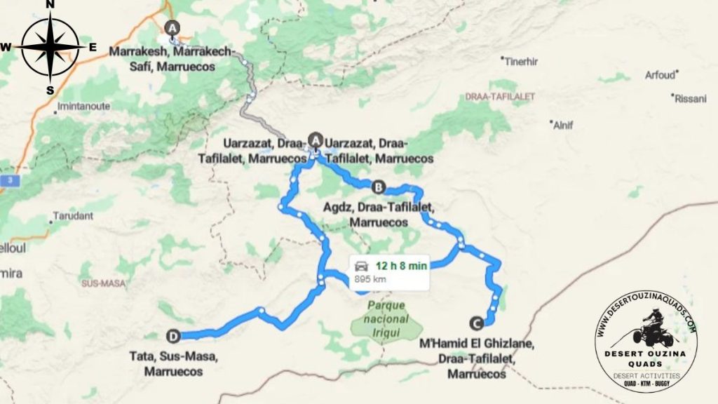 Tour en moto KTM de 4 días desde Ouarzazate: Tour en moto Marruecos 4 días | Viaje en moto KTM desde Ouarzazate | Ruta en moto 4 días.